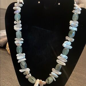 Elegant Pearl and Stone Necklace